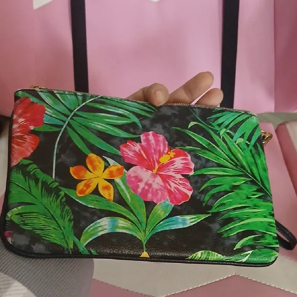 Victoria's Secret Floral Print Wristlet Clutch - Picture 7 of 9